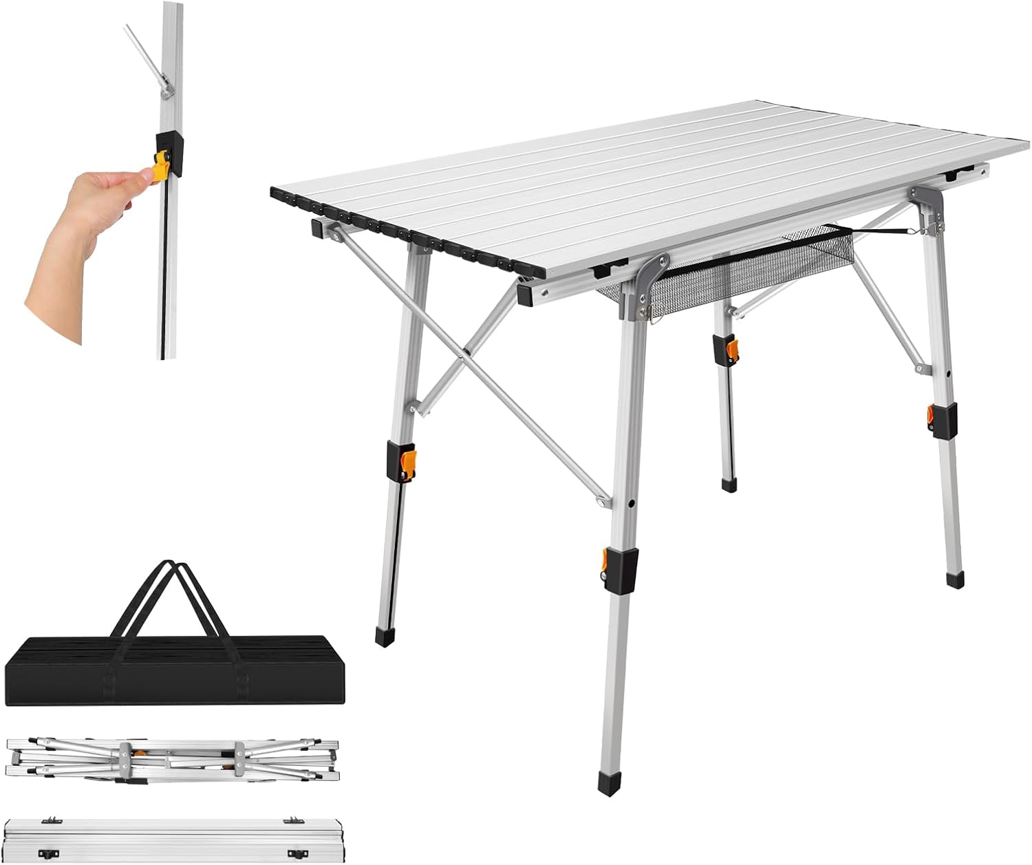 Table de jardin en aluminium pliante  Hauteur réglable  