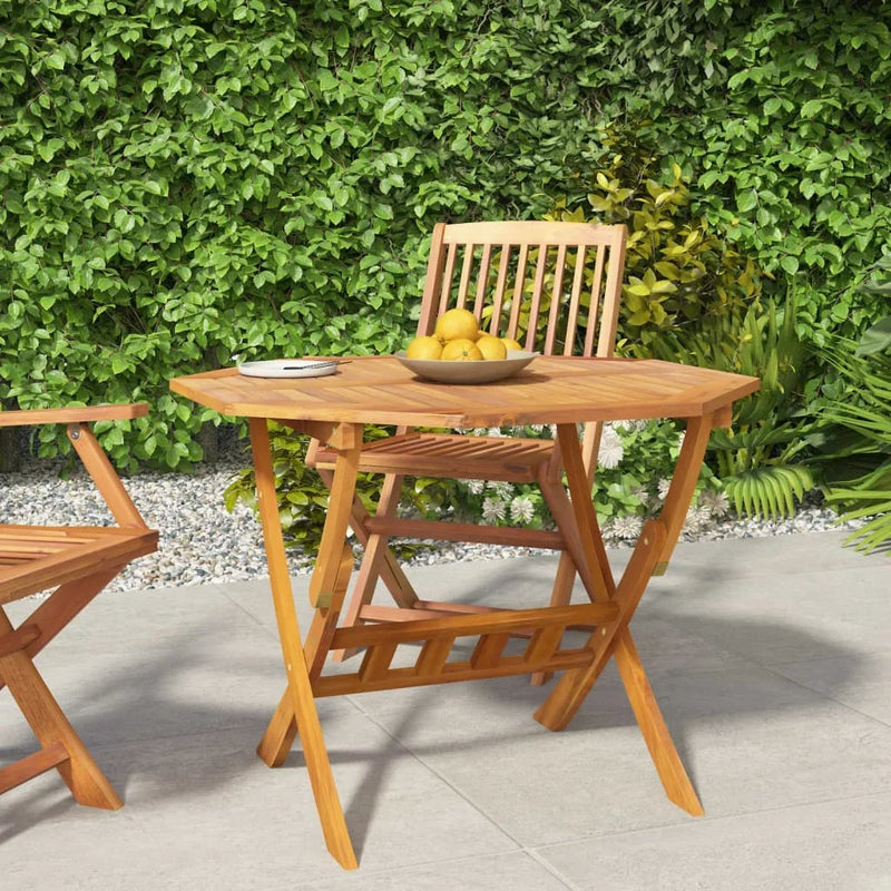 Table de jardin en bois carré pliable