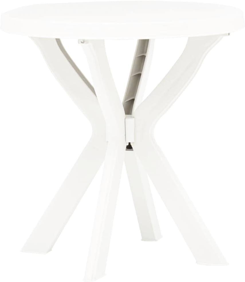 Table de jardin en plastique ronde blanc 
