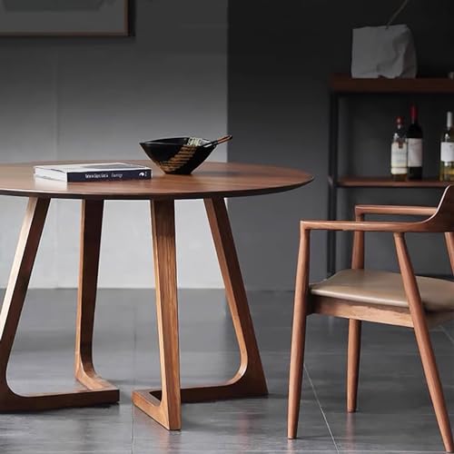  Table à manger moderne ronde en bois Massif