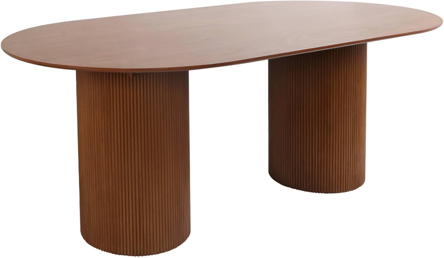 Table à manger ovale Effet Bois sculpté 4-6 Places