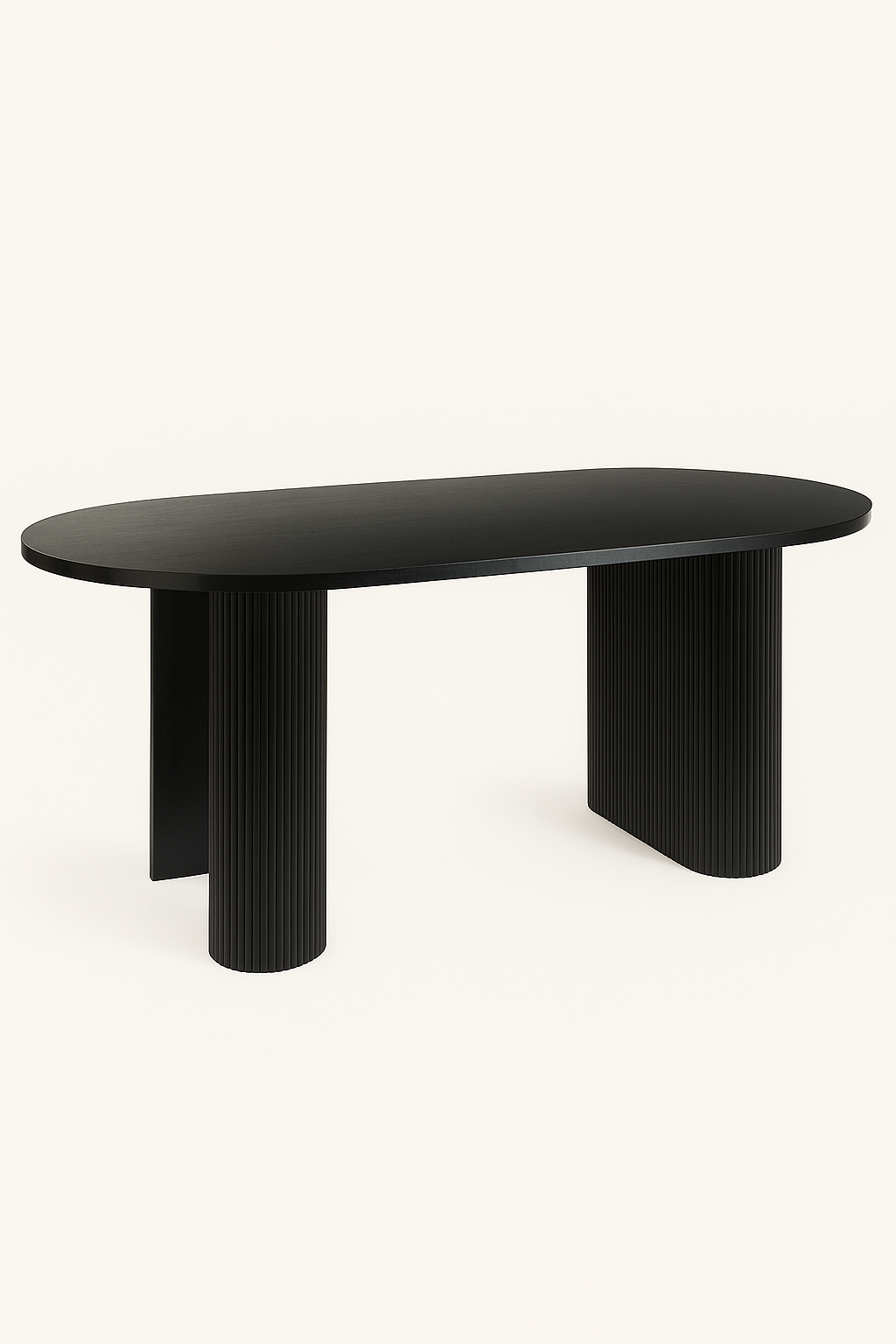 Table à manger ovale Noir 180x90x76cm