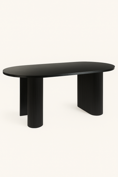 Table à manger ovale Noir 180x90x76cm