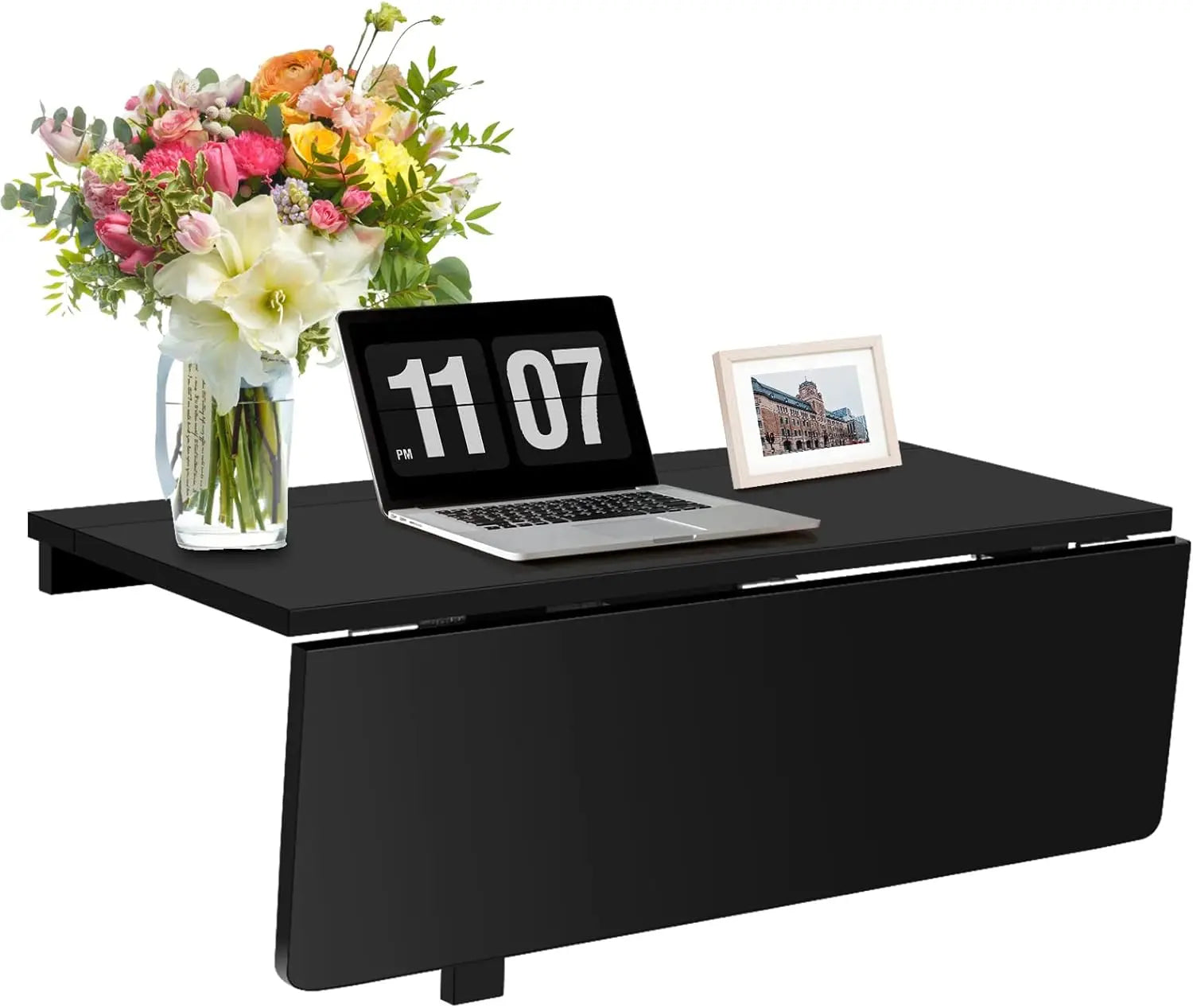 Table murale pliable en bois à Double Plateaux