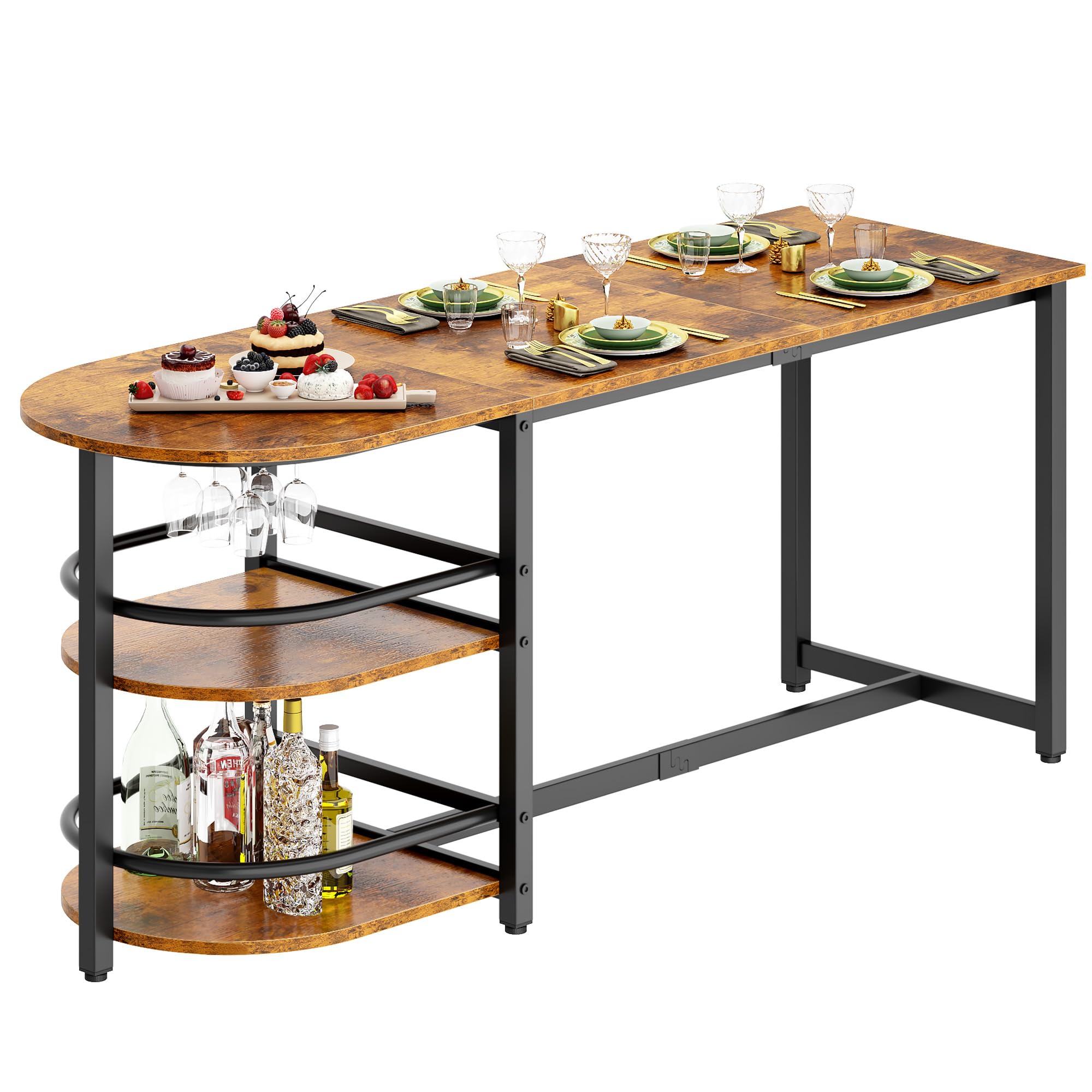 Table ovale salle à manger avec 2 étagère