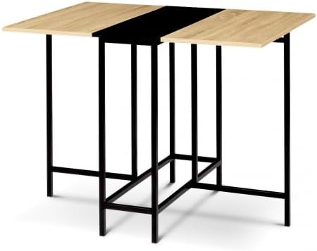 Table rectangle salle a manger extensible hêtre et Noir 