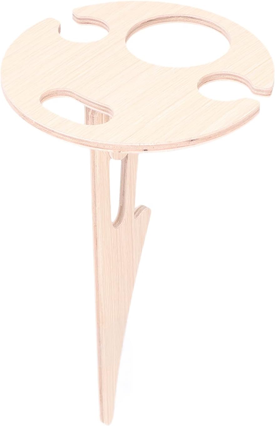  Tables rondes de jardin à vin d'extérieur pliante en bois pour pique nique 