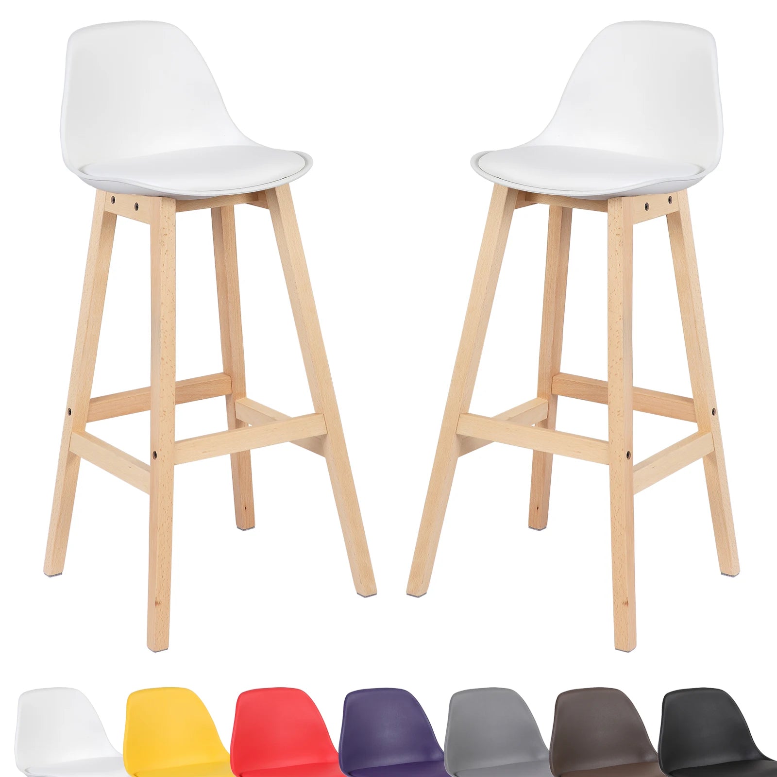 2 chaises de bar blancs